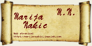 Marija Nakić vizit kartica